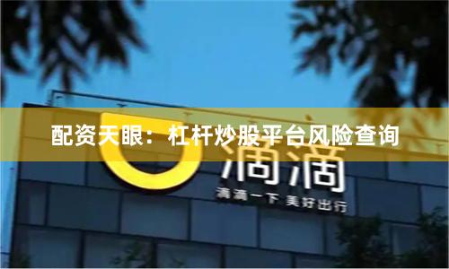 配资天眼：杠杆炒股平台风险查询